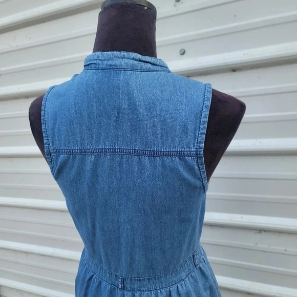Rue 21 Womens Blue Sleeveless Button Front Denim Jean Soft Dress Sz S - Picture 2 of 9